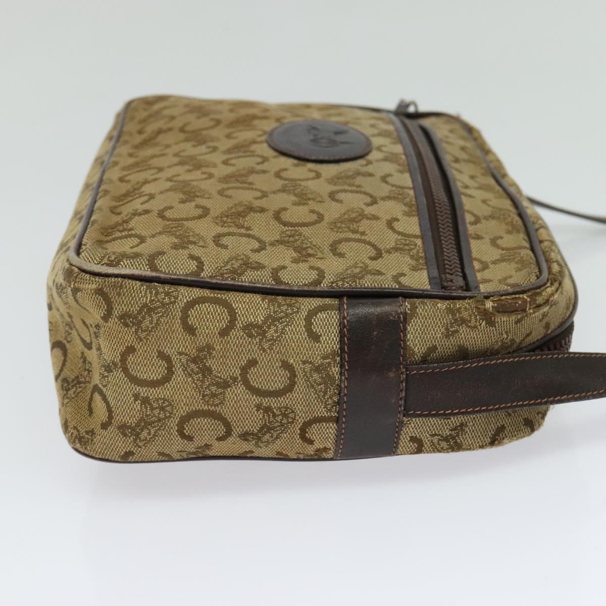 CELINE C Sulky Shoulder Bag Canvas Beige Auth BA757