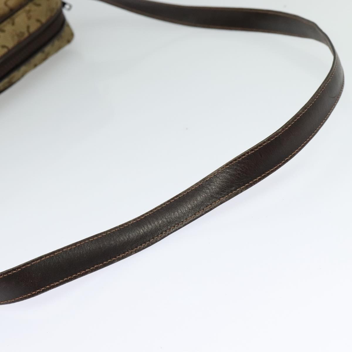 CELINE C Sulky Shoulder Bag Canvas Beige Auth BA757