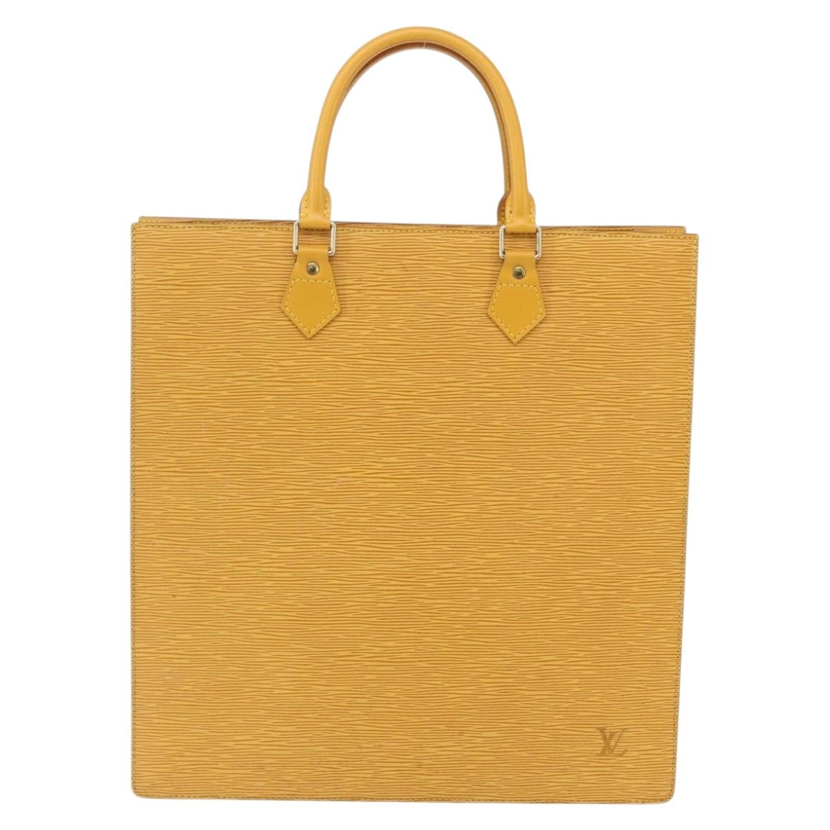 LOUIS VUITTON Epi Sac Plat Hand Bag Yellow M52079 LV Auth BA7577