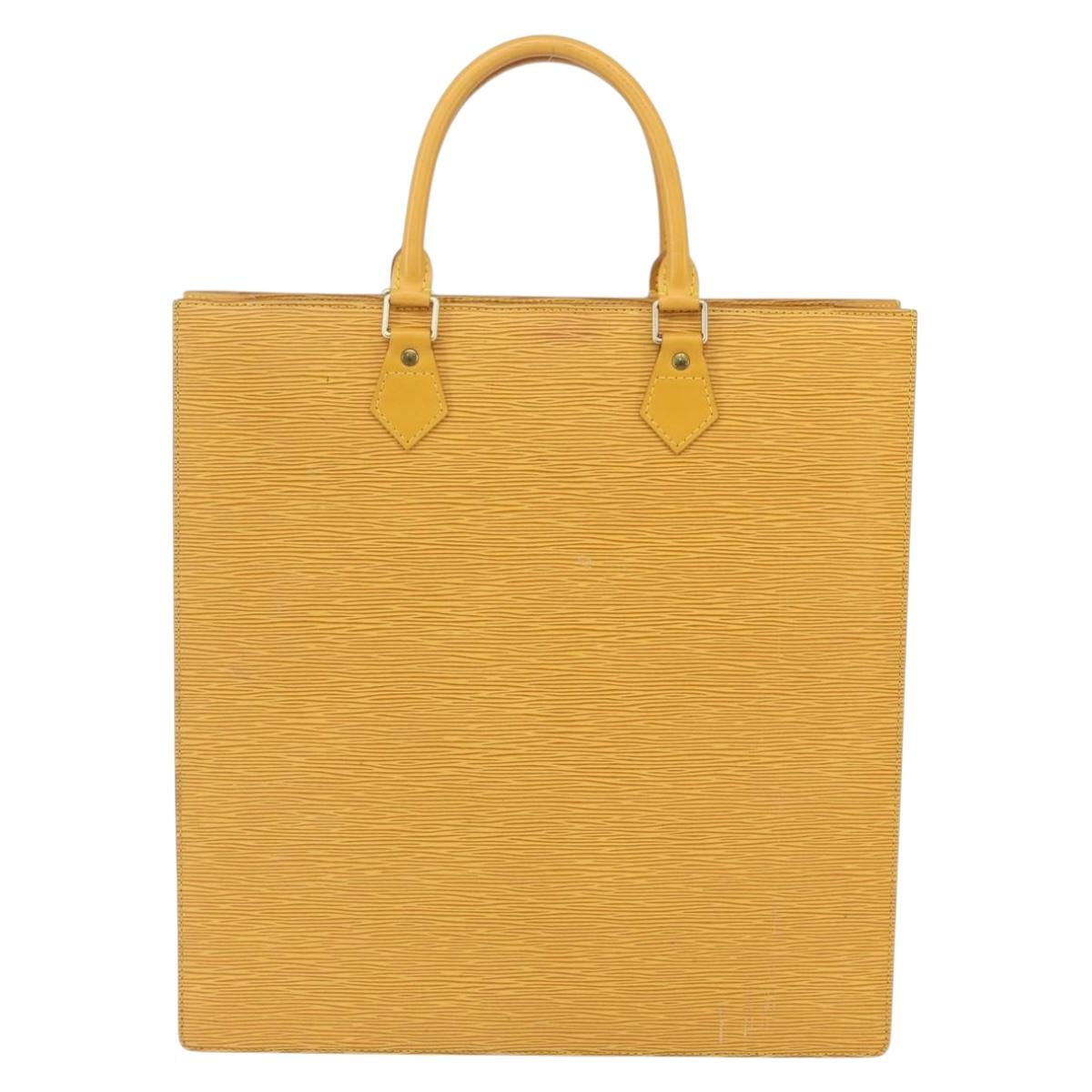 LOUIS VUITTON Epi Sac Plat Hand Bag Yellow M52079 LV Auth BA7577
