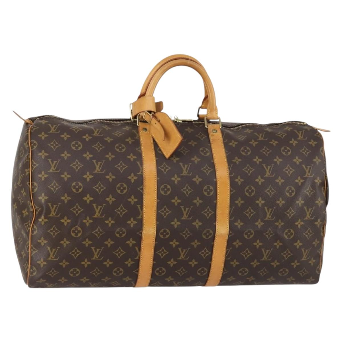 LOUIS VUITTON Monogram Keepall 55 Boston Bag M41424 LV Auth BA7612