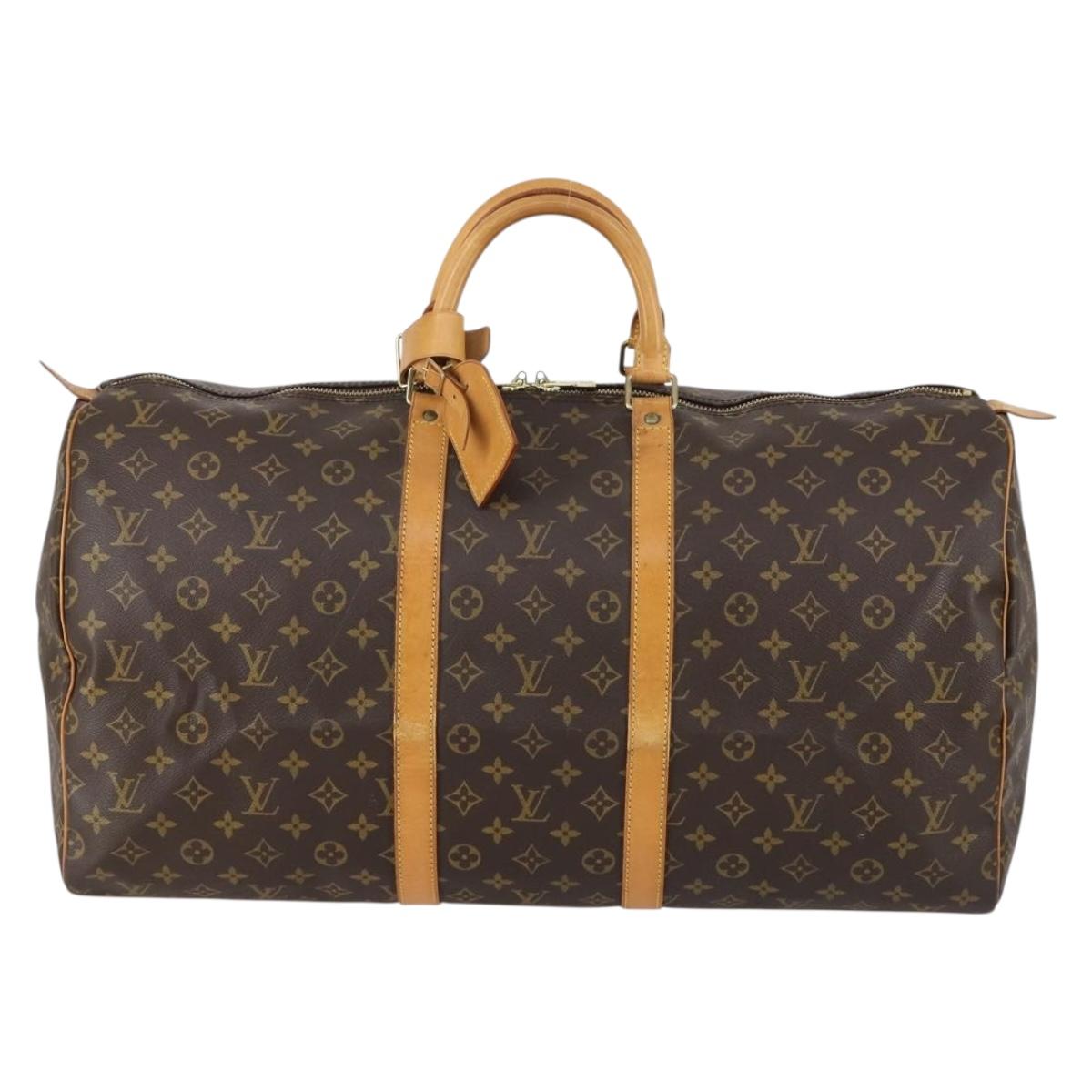 LOUIS VUITTON Monogram Keepall 55 Boston Bag M41424 LV Auth BA7612