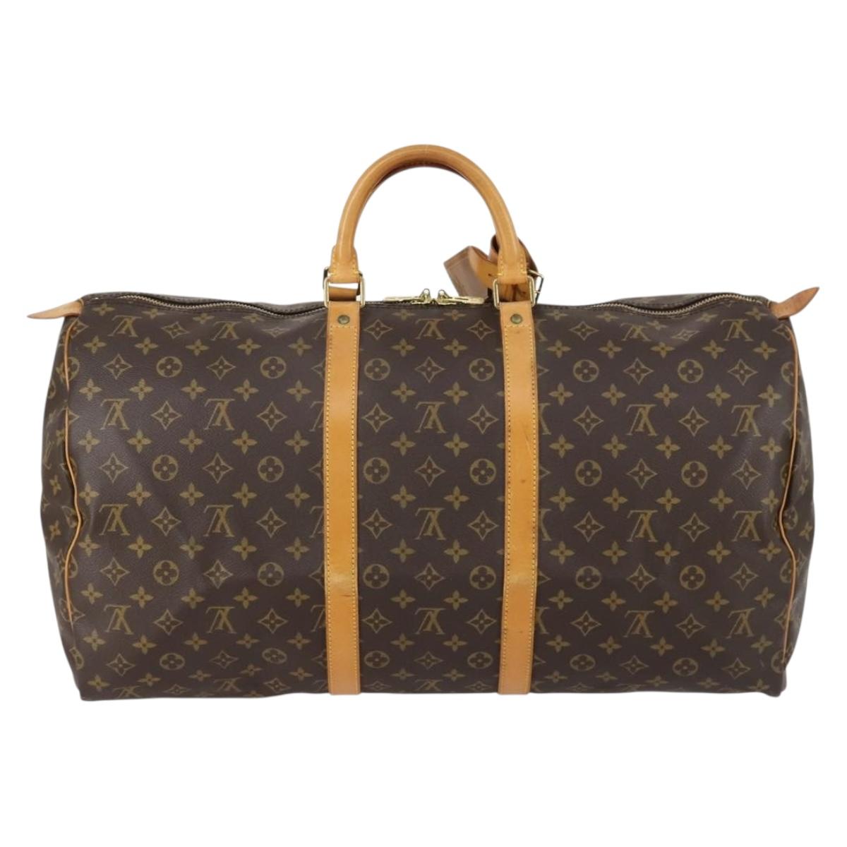LOUIS VUITTON Monogram Keepall 55 Boston Bag M41424 LV Auth BA7612
