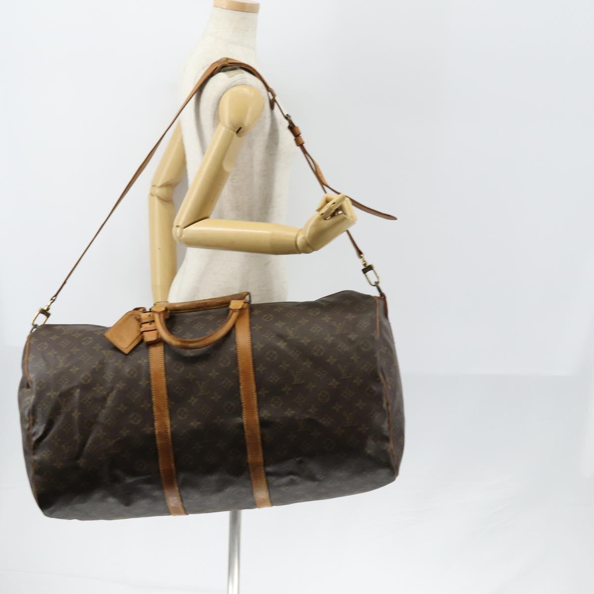 LOUIS VUITTON Monogram Keepall Bandouliere 60 Boston Bag M41412 LV Auth BA7613