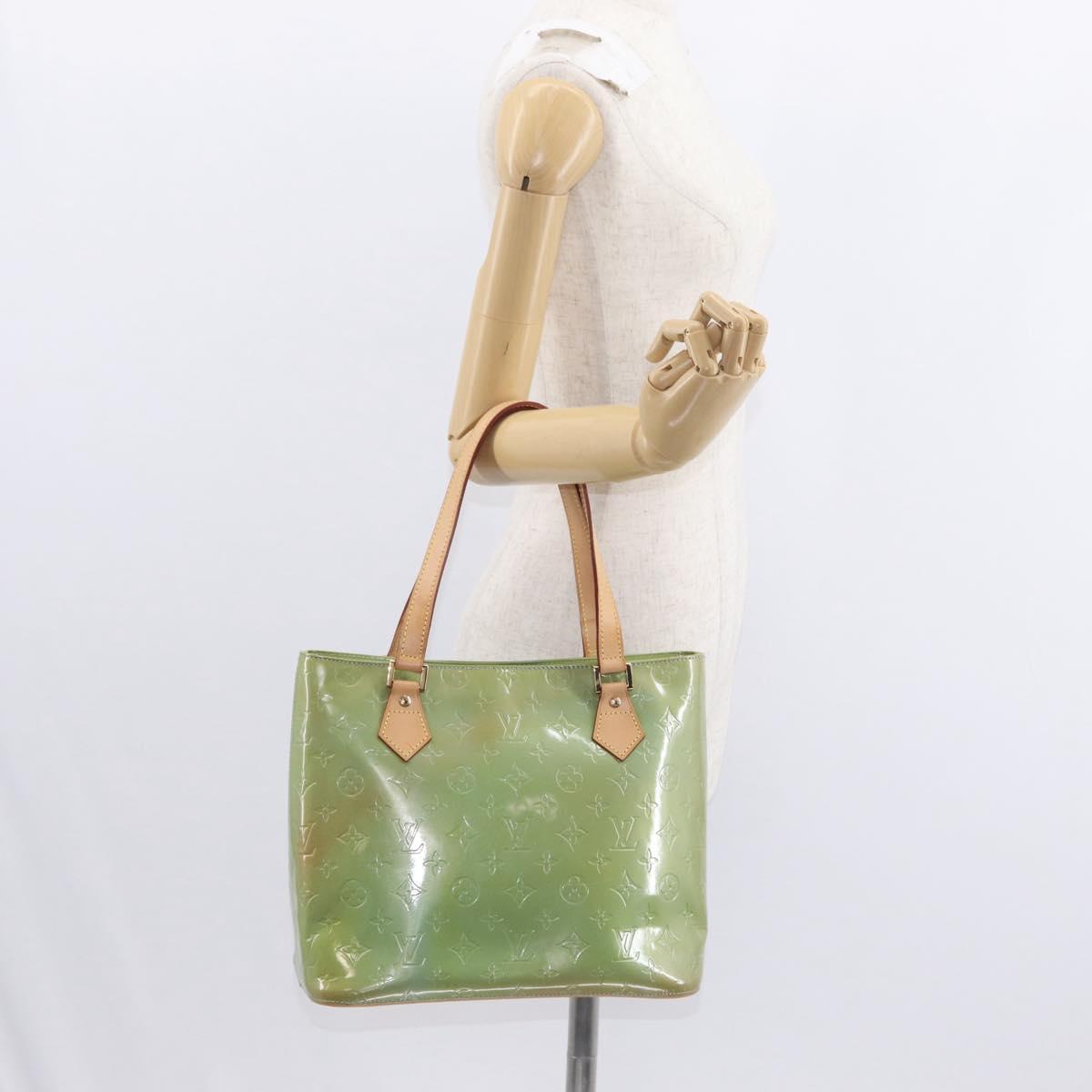 LOUIS VUITTON Monogram Vernis Houston Hand Bag Baby Blue M91005 LV Auth BA7640