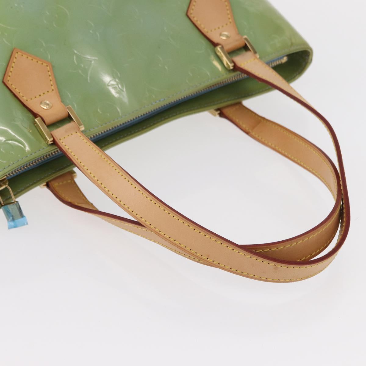 LOUIS VUITTON Monogram Vernis Houston Hand Bag Baby Blue M91005 LV Auth BA7640