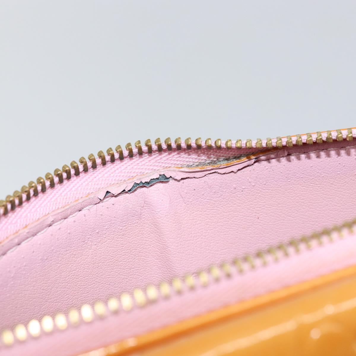 LOUIS VUITTON Vernis Motto Accessory Pouch Marshmallow Pink M91312 Auth BA7644