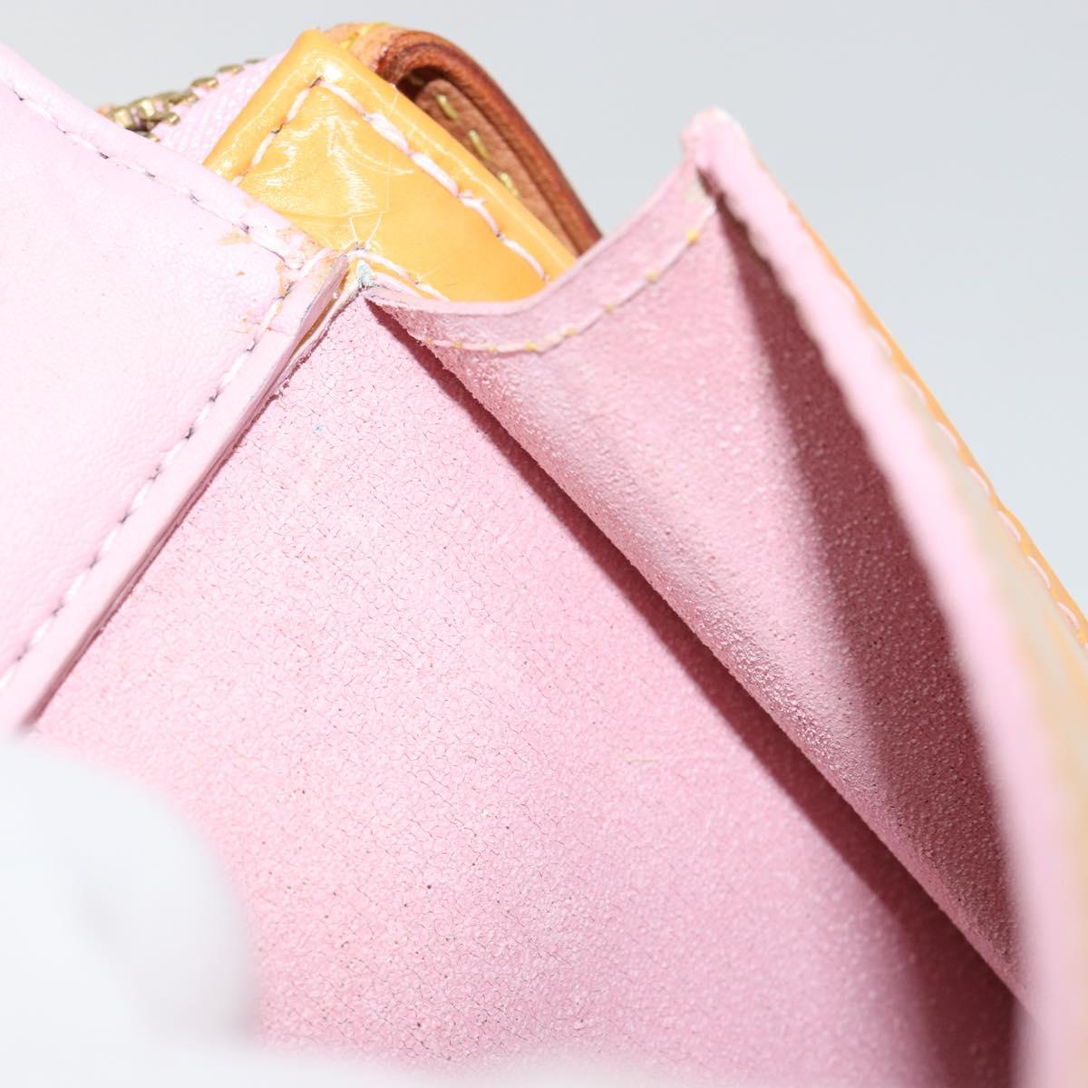 LOUIS VUITTON Vernis Motto Accessory Pouch Marshmallow Pink M91312 Auth BA7644