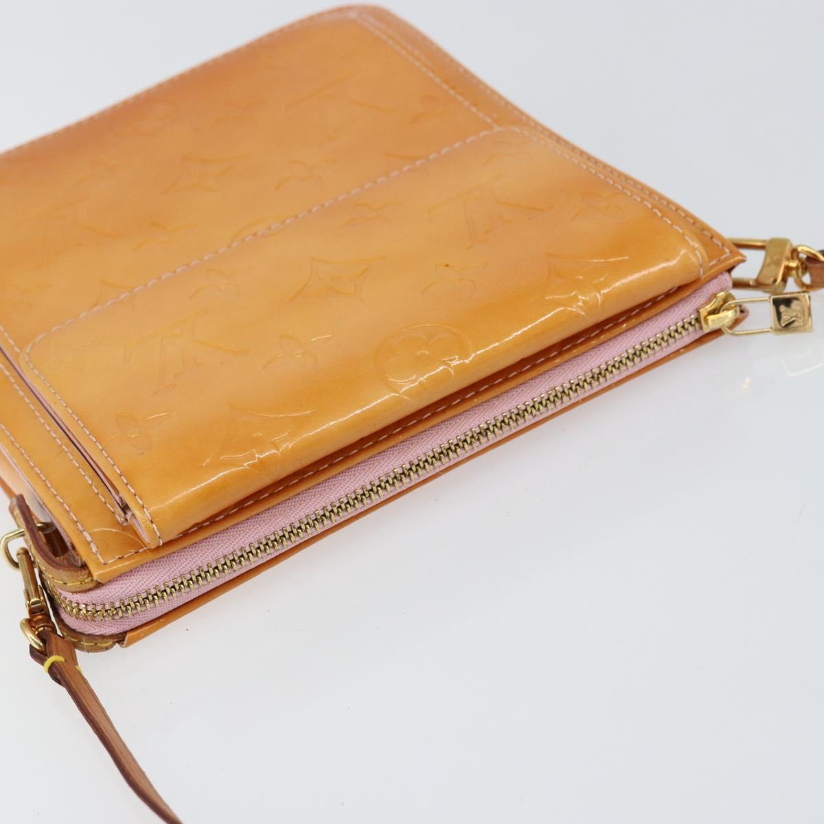 LOUIS VUITTON Vernis Motto Accessory Pouch Marshmallow Pink M91312 Auth BA7644