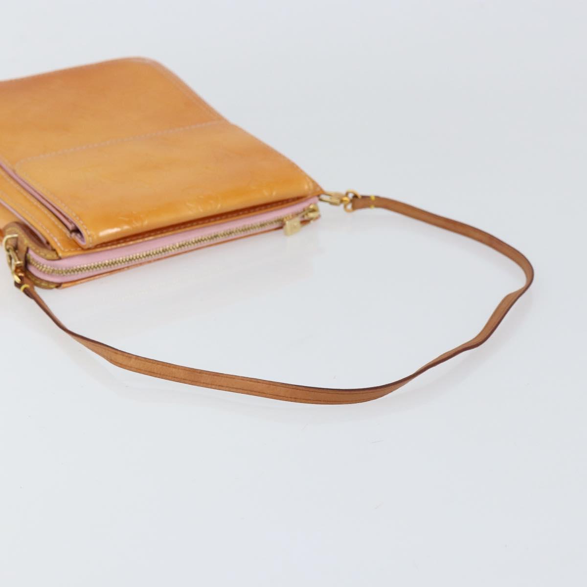 LOUIS VUITTON Vernis Motto Accessory Pouch Marshmallow Pink M91312 Auth BA7644