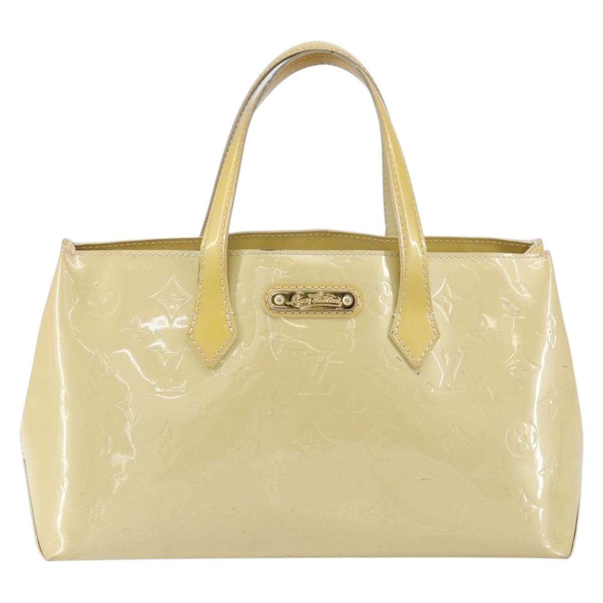 LOUIS VUITTON Monogram Vernis Wilshire PM Hand Bag Broncorail M91452 Auth BA7648