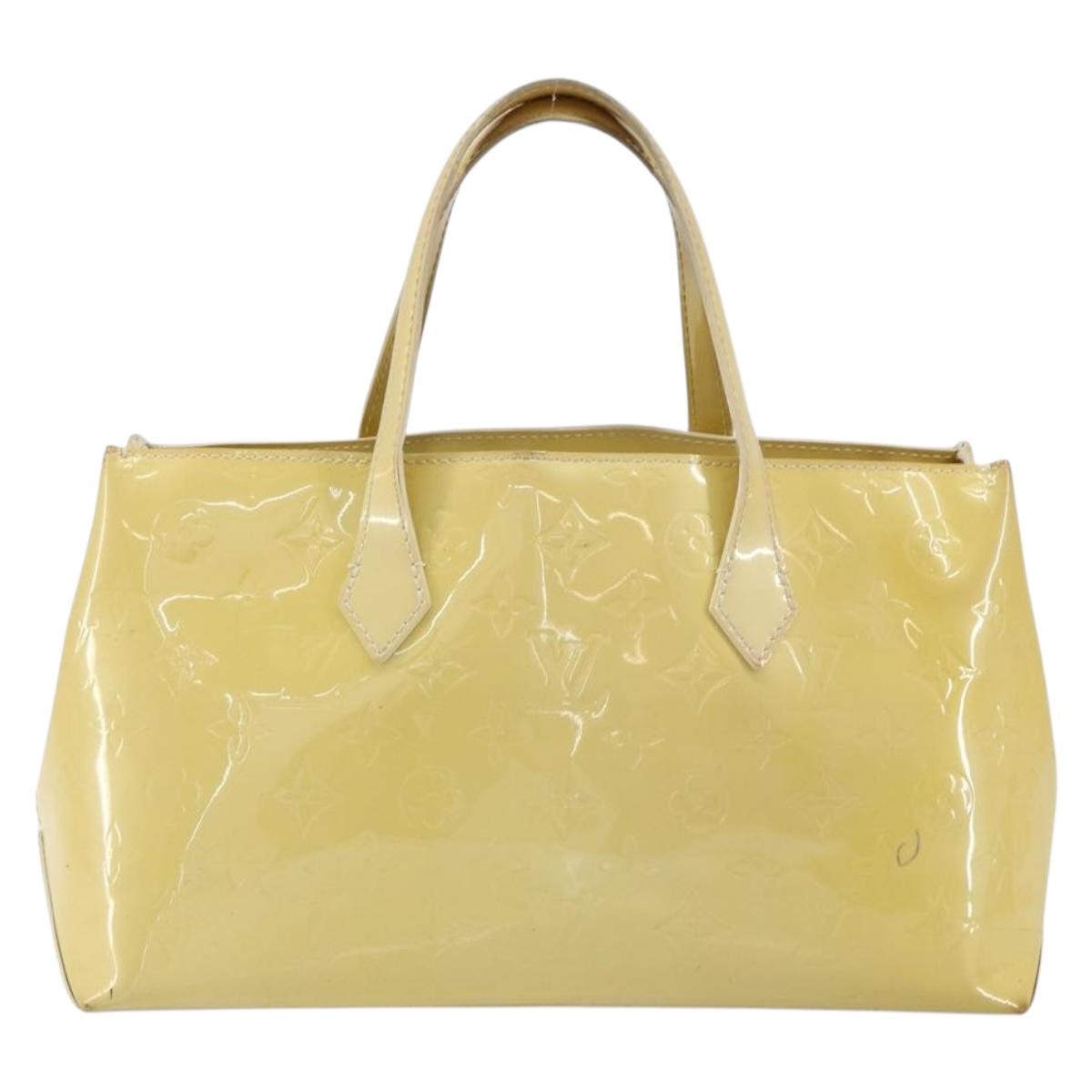 LOUIS VUITTON Monogram Vernis Wilshire PM Hand Bag Broncorail M91452 Auth BA7648