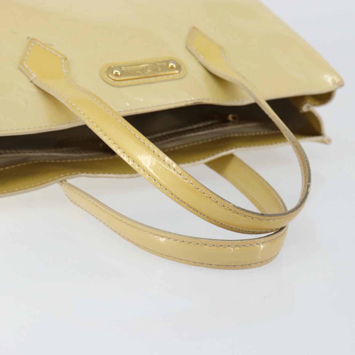 LOUIS VUITTON Monogram Vernis Wilshire PM Hand Bag Broncorail M91452 Auth BA7648