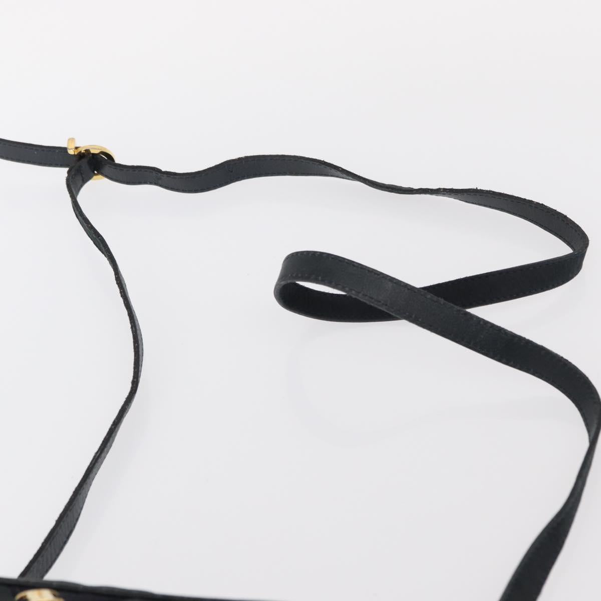 Salvatore Ferragamo Vala Shoulder Bag Suede Navy Gold Auth BA7661