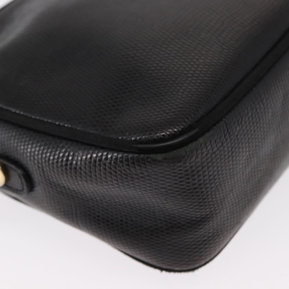 Salvatore Ferragamo Vala Shoulder Bag Leather Black Gold Auth BA7662