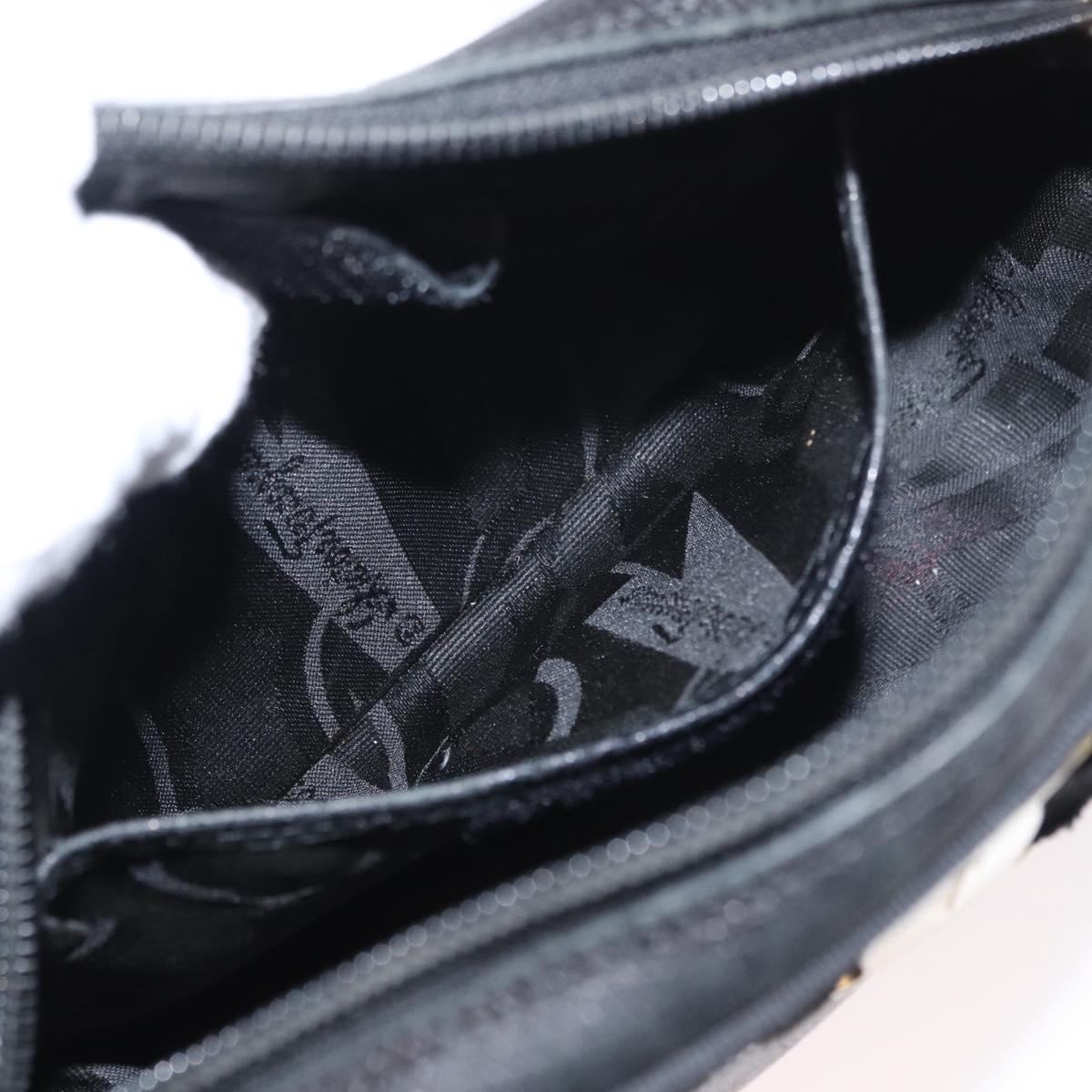 Salvatore Ferragamo Vala Shoulder Bag Leather Black Gold Auth BA7662