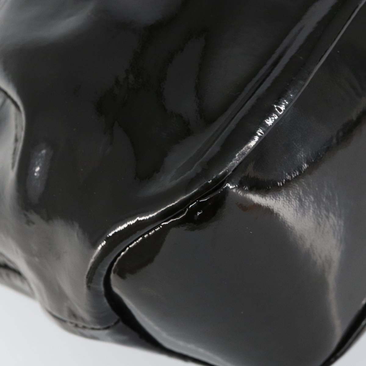 Salvatore Ferragamo Tote Bag Enamel Black Auth BA7665