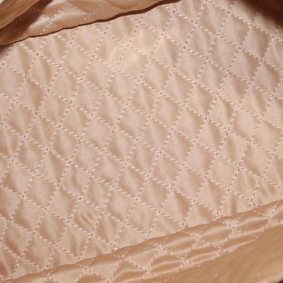 Salvatore Ferragamo Vala Hand Bag Leather 2way White Gold Auth BA7669