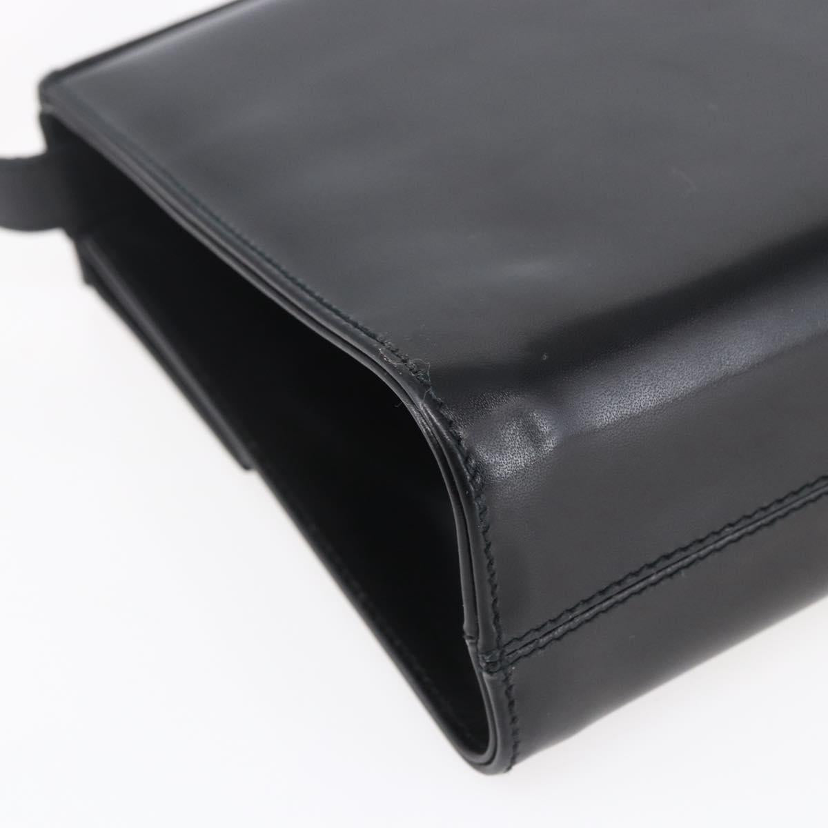 Salvatore Ferragamo Vala Shoulder Bag Leather Black Gold Auth BA7670