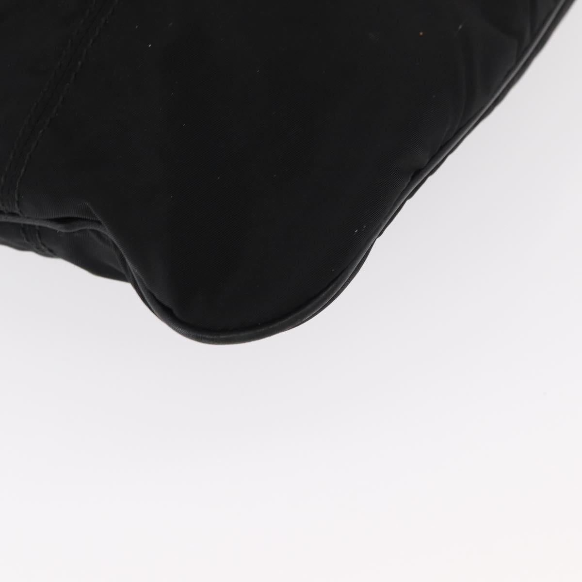 Salvatore Ferragamo Vala Hand Bag Nylon Leather 2way Black Silver Auth BA7673