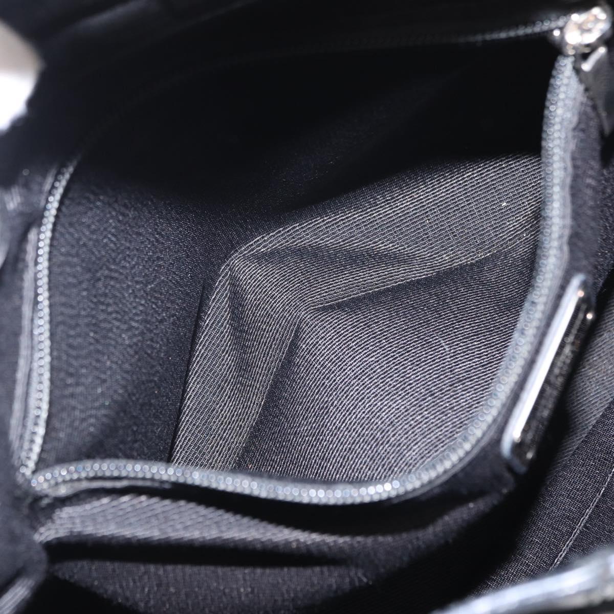 Salvatore Ferragamo Vala Hand Bag Nylon Leather 2way Black Silver Auth BA7673