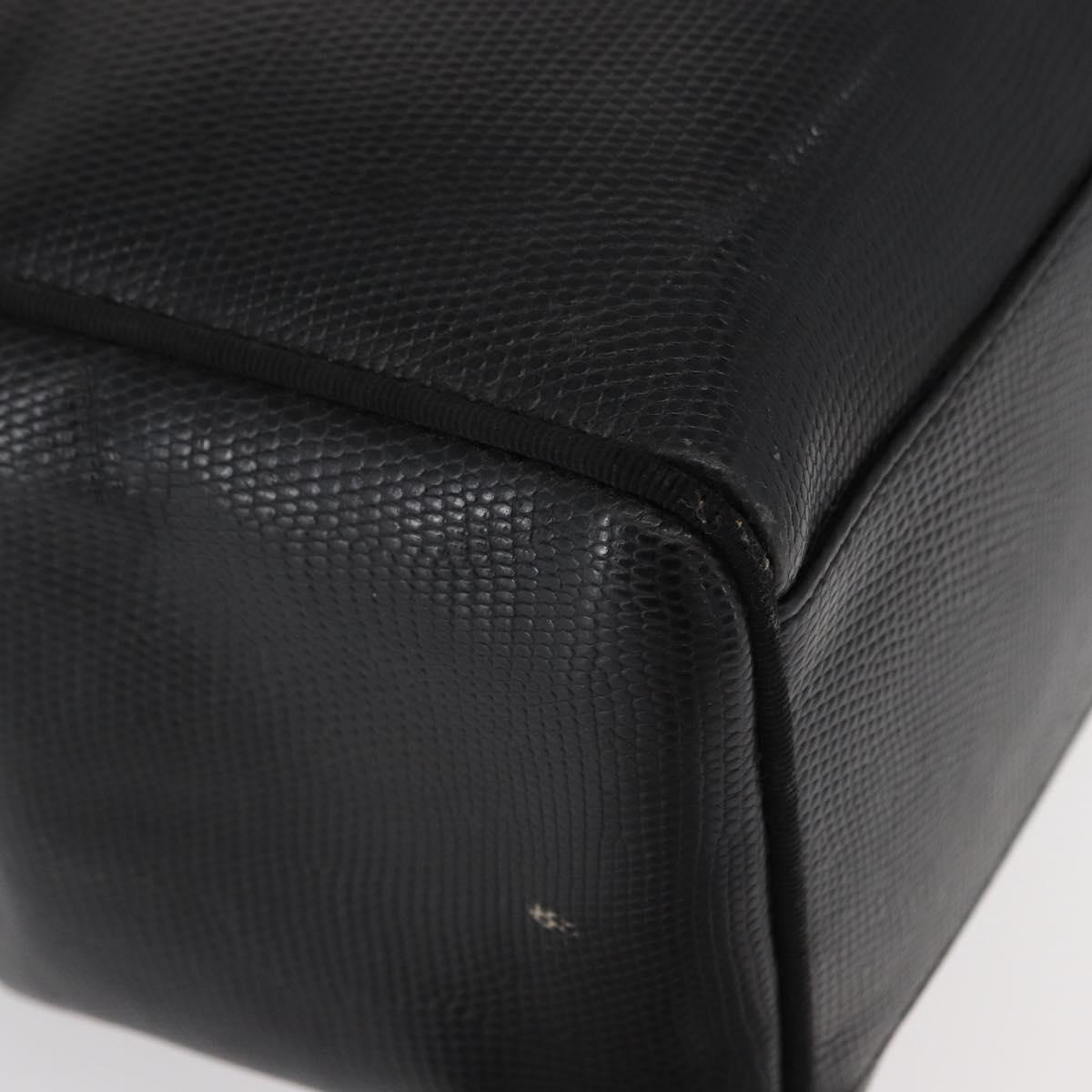 Salvatore Ferragamo Vala Tote Bag Leather Black Gold Auth BA7676