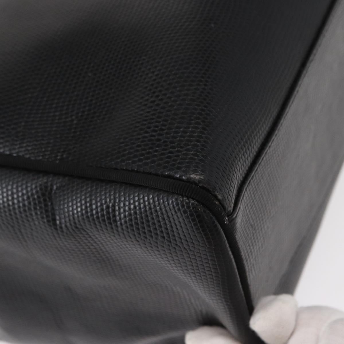 Salvatore Ferragamo Vala Tote Bag Leather Black Gold Auth BA7676