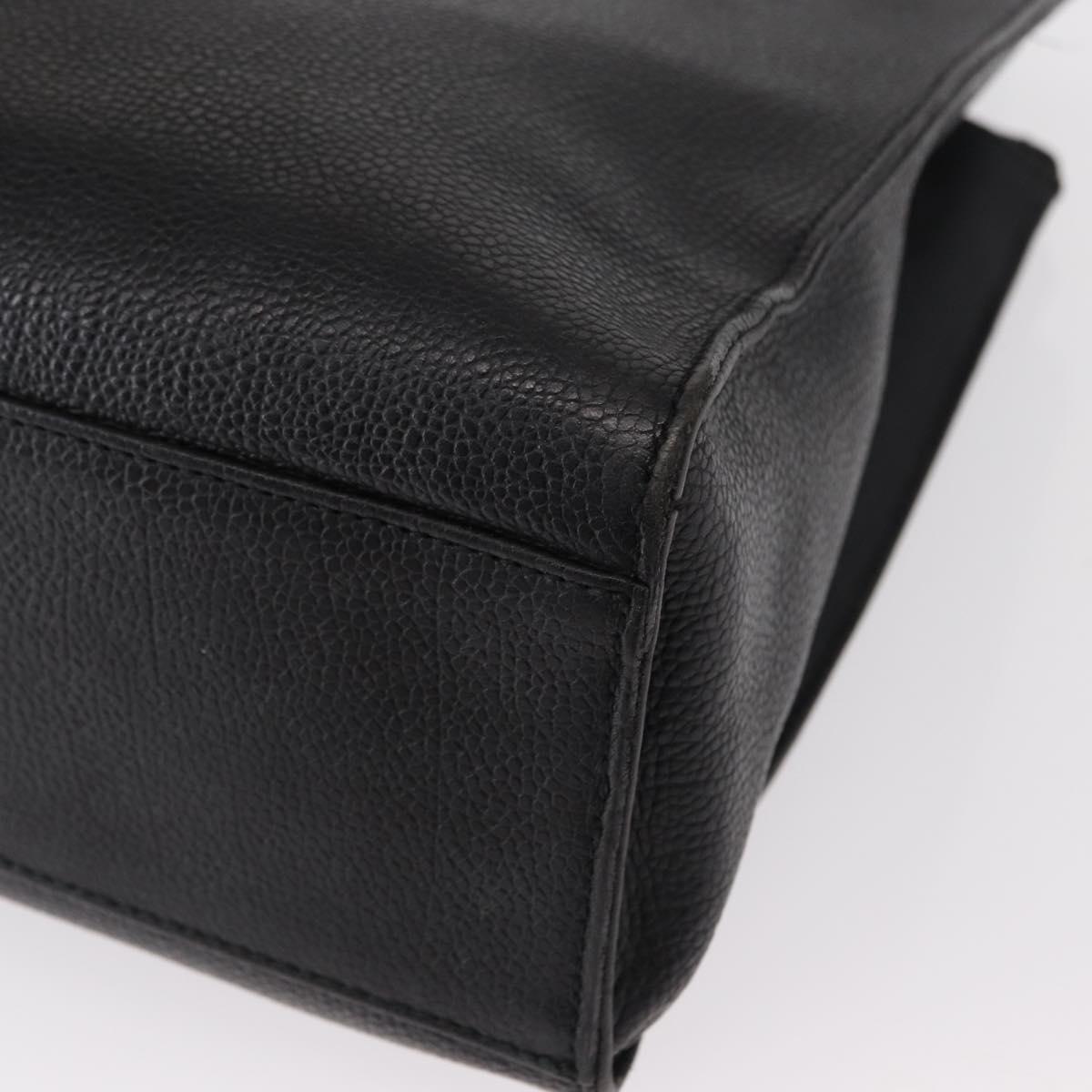 VALENTINO Shoulder Bag Leather Black Gold Auth BA7678