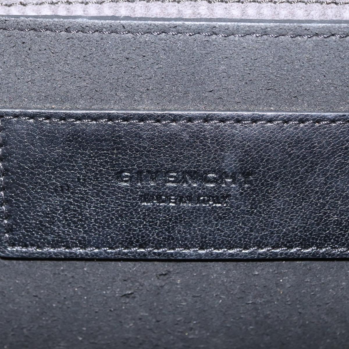 GIVENCHY Chain Shoulder Bag Leather Black Gold Auth BA7680