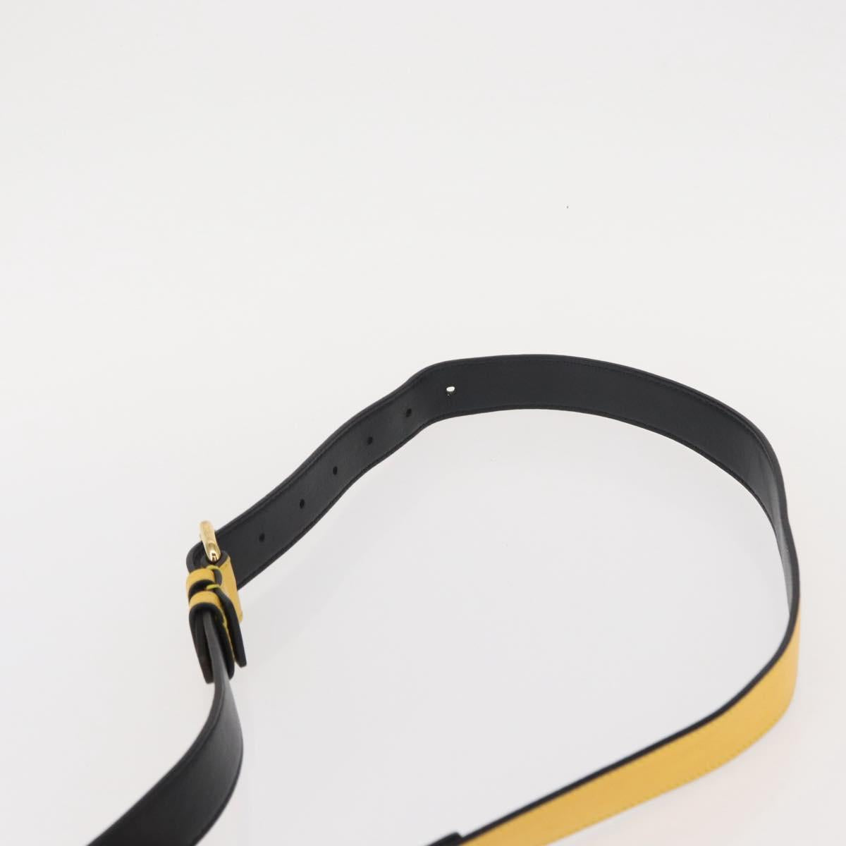 FENDI Hand Bag Leather 2way Yellow Gold Auth BA7681