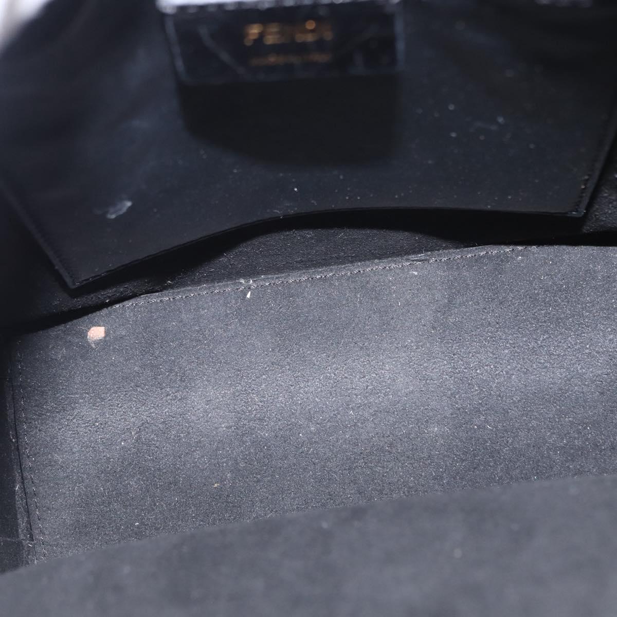 FENDI Hand Bag Leather 2way Yellow Gold Auth BA7681