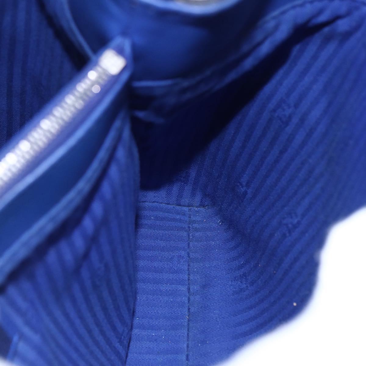 FENDI Petite To Jules Hand Bag Leather 2way Blue Silver Auth BA7682