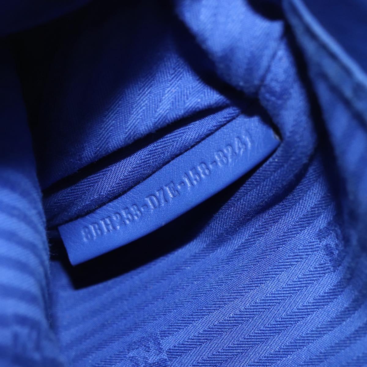 FENDI Petite To Jules Hand Bag Leather 2way Blue Silver Auth BA7682