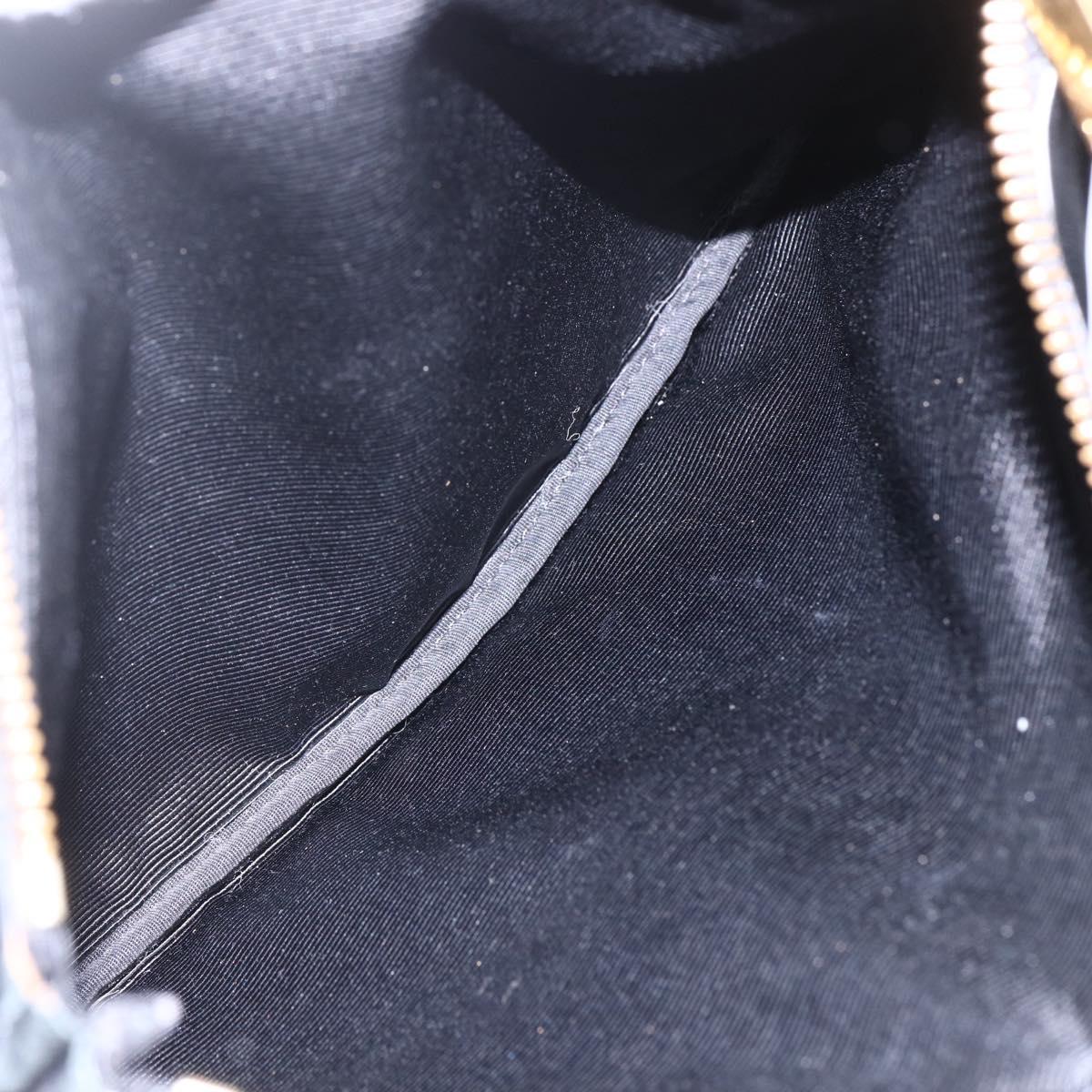 CELINE Trio Small Shoulder Bag Leather Black Gold Auth BA7683