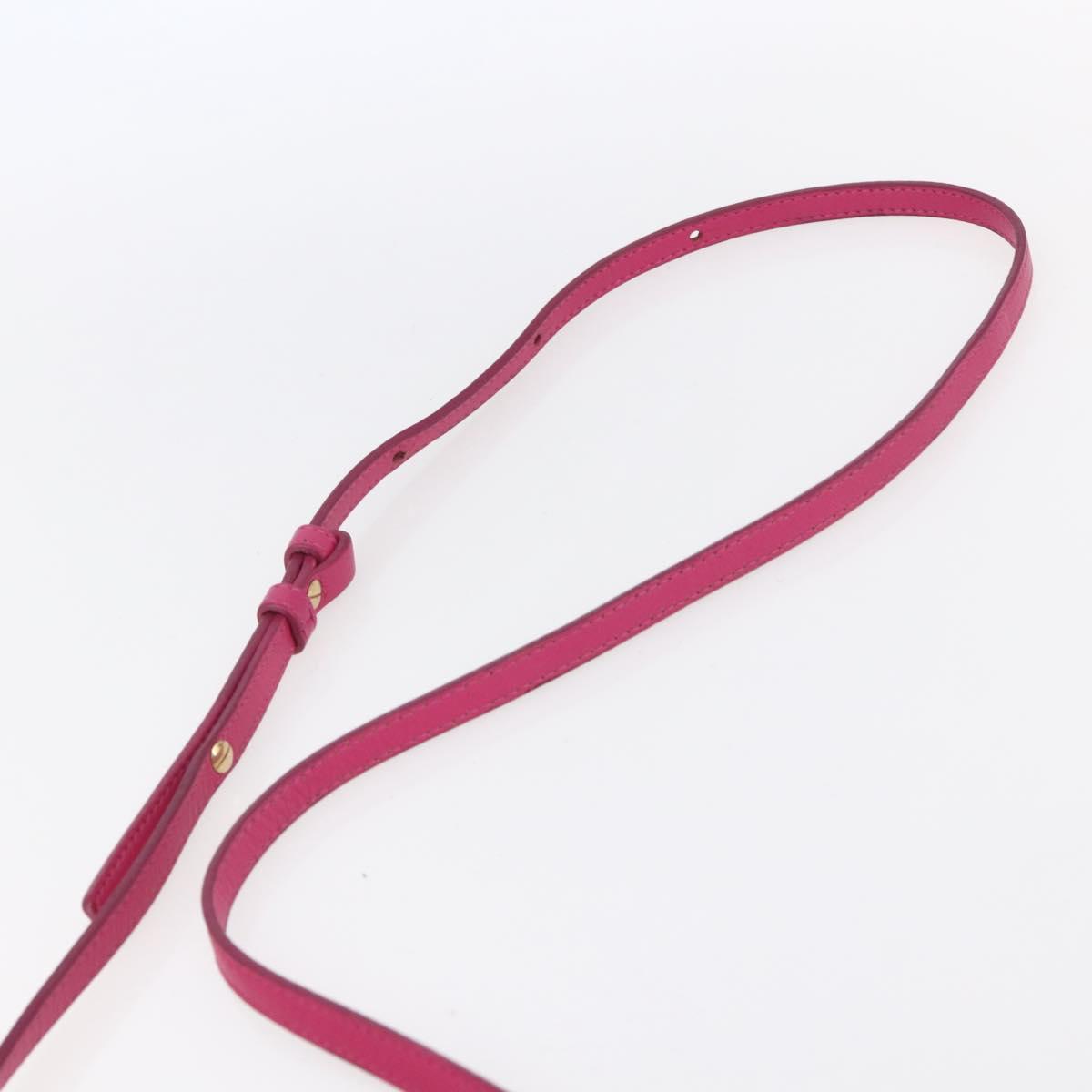 CELINE Trio Small Shoulder Bag Leather Pink Gold Auth BA7686