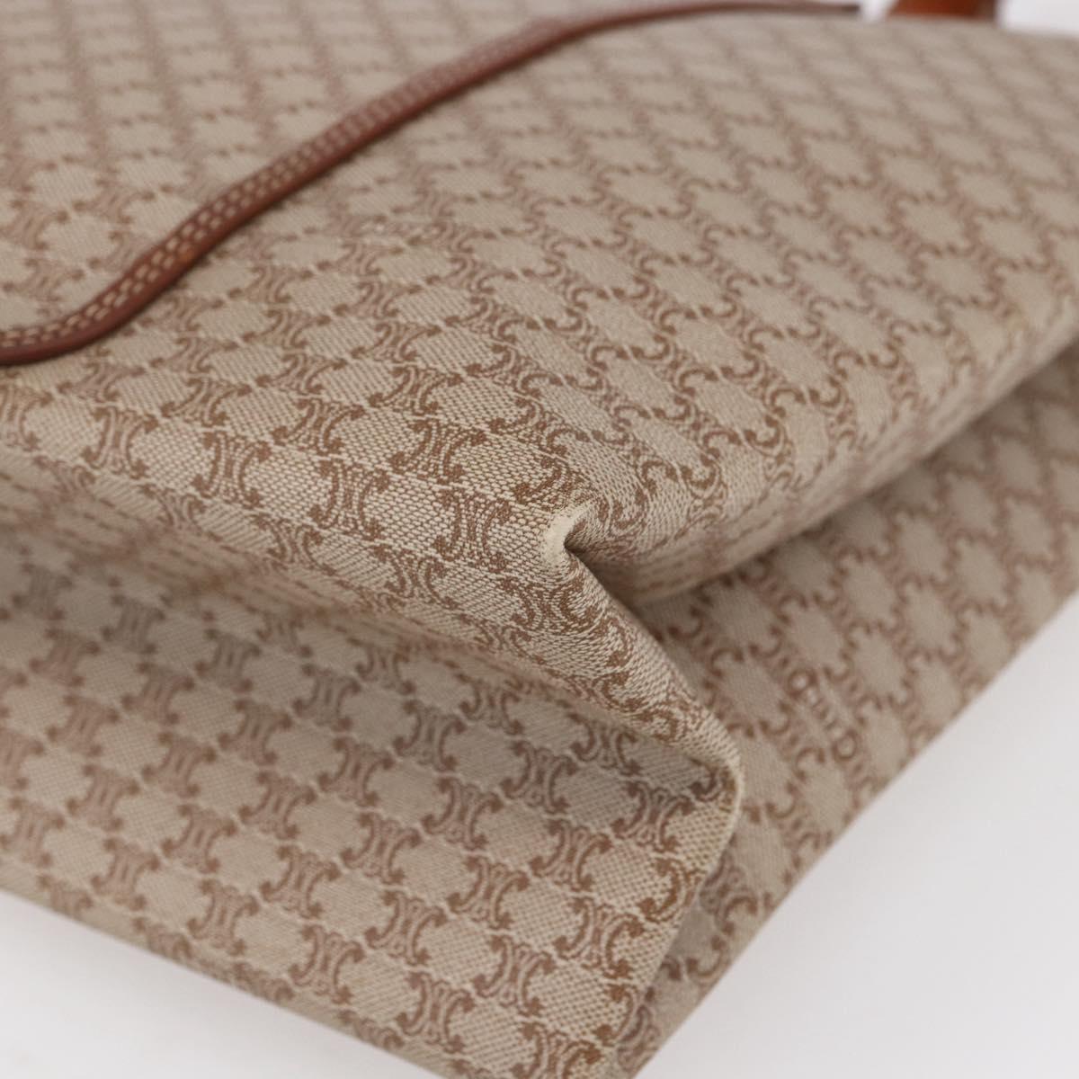 CELINE Macadam Canvas Tote Bag PVC Beige Auth BA7687