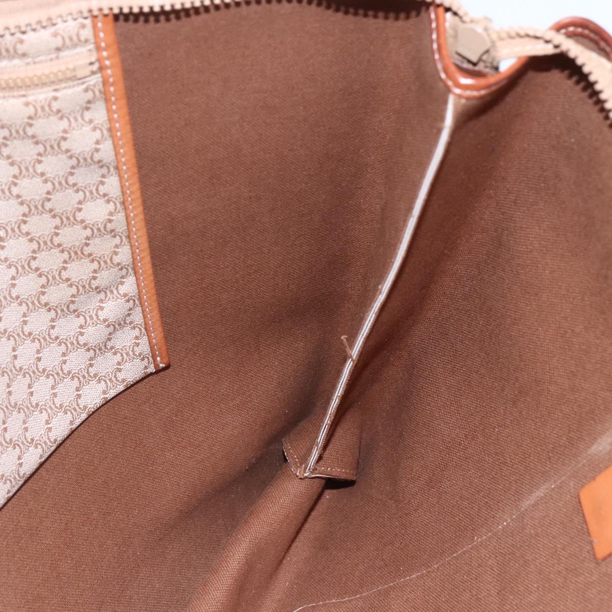 CELINE Macadam Canvas Tote Bag PVC Beige Auth BA7687