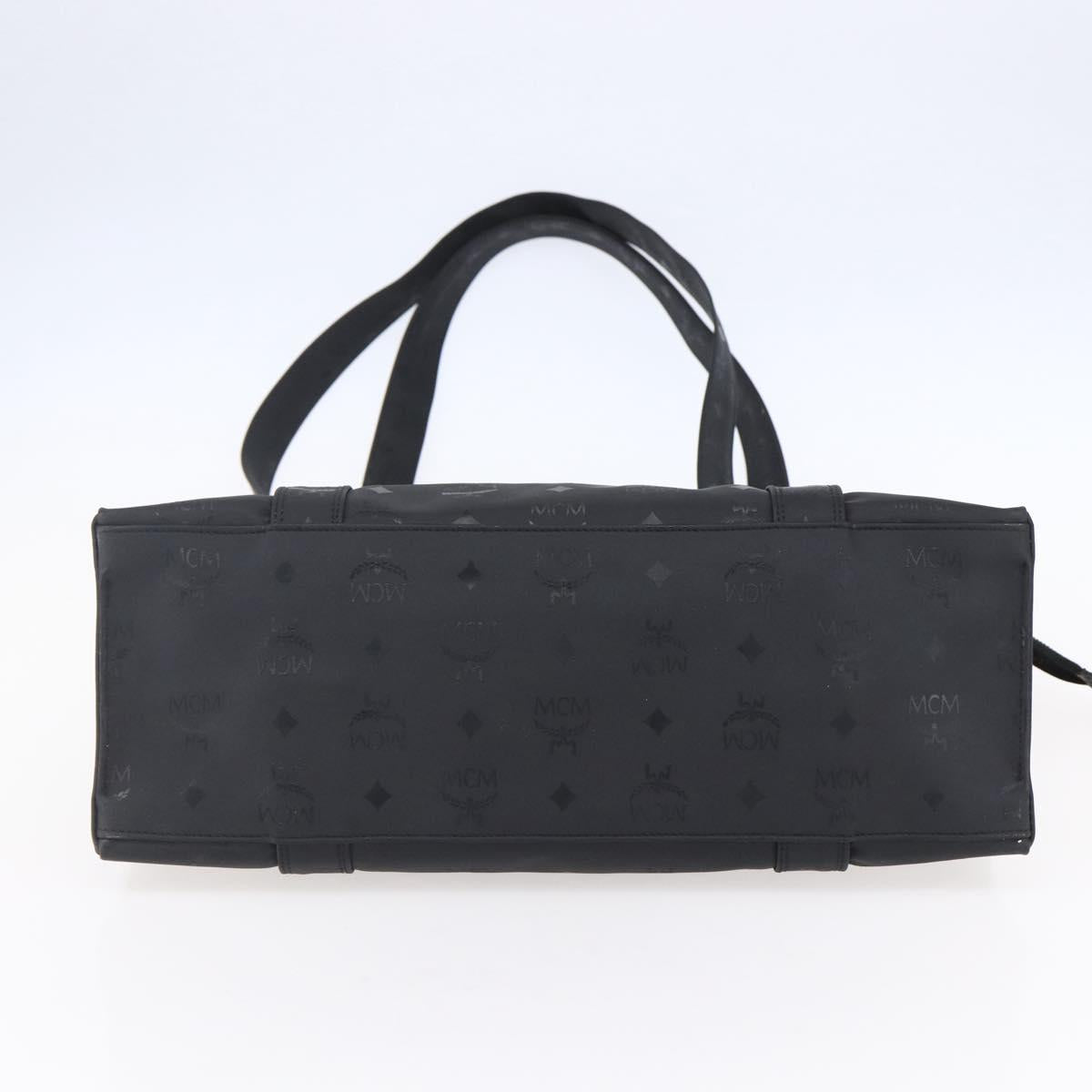 MCM Vicetos Logogram Shoulder Bag PVC Black Gold Auth BA7690