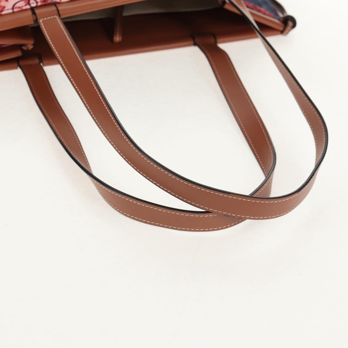 LOEWE Anagram Cushion Paula's Tote Bag Canvas Red Auth BA7691V