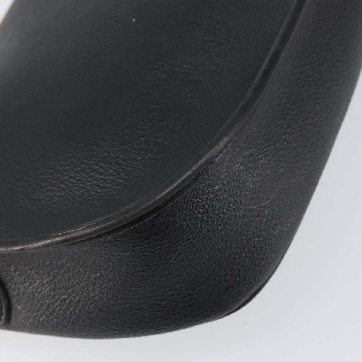 Christian Dior Honeycomb Canvas Shoulder Bag PVC Black Gold Auth BA7697