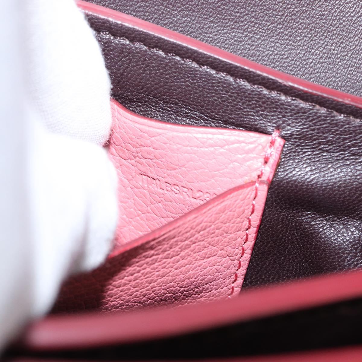 BURBERRY Shoulder Bag Leather Pink Gold Auth BA7701