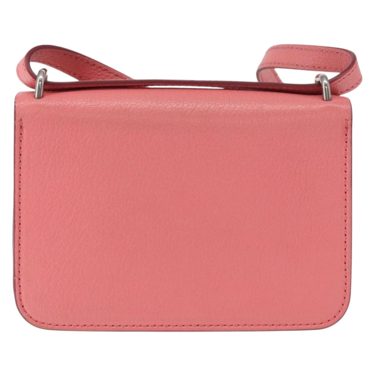BURBERRY Shoulder Bag Leather Pink Gold Auth BA7701