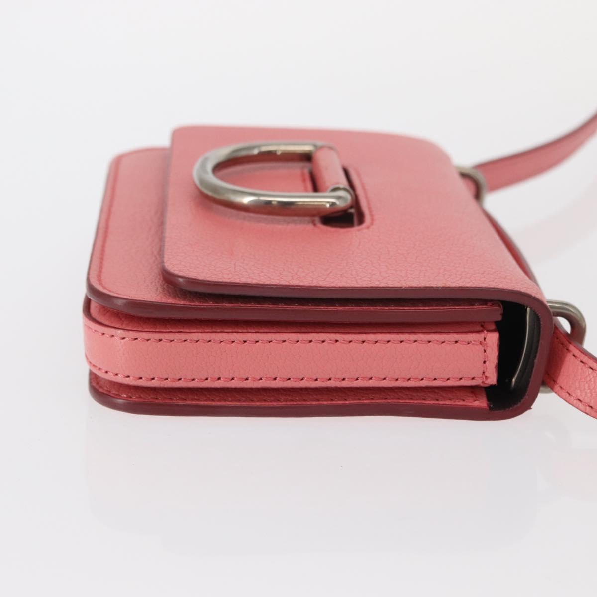 BURBERRY Shoulder Bag Leather Pink Gold Auth BA7701