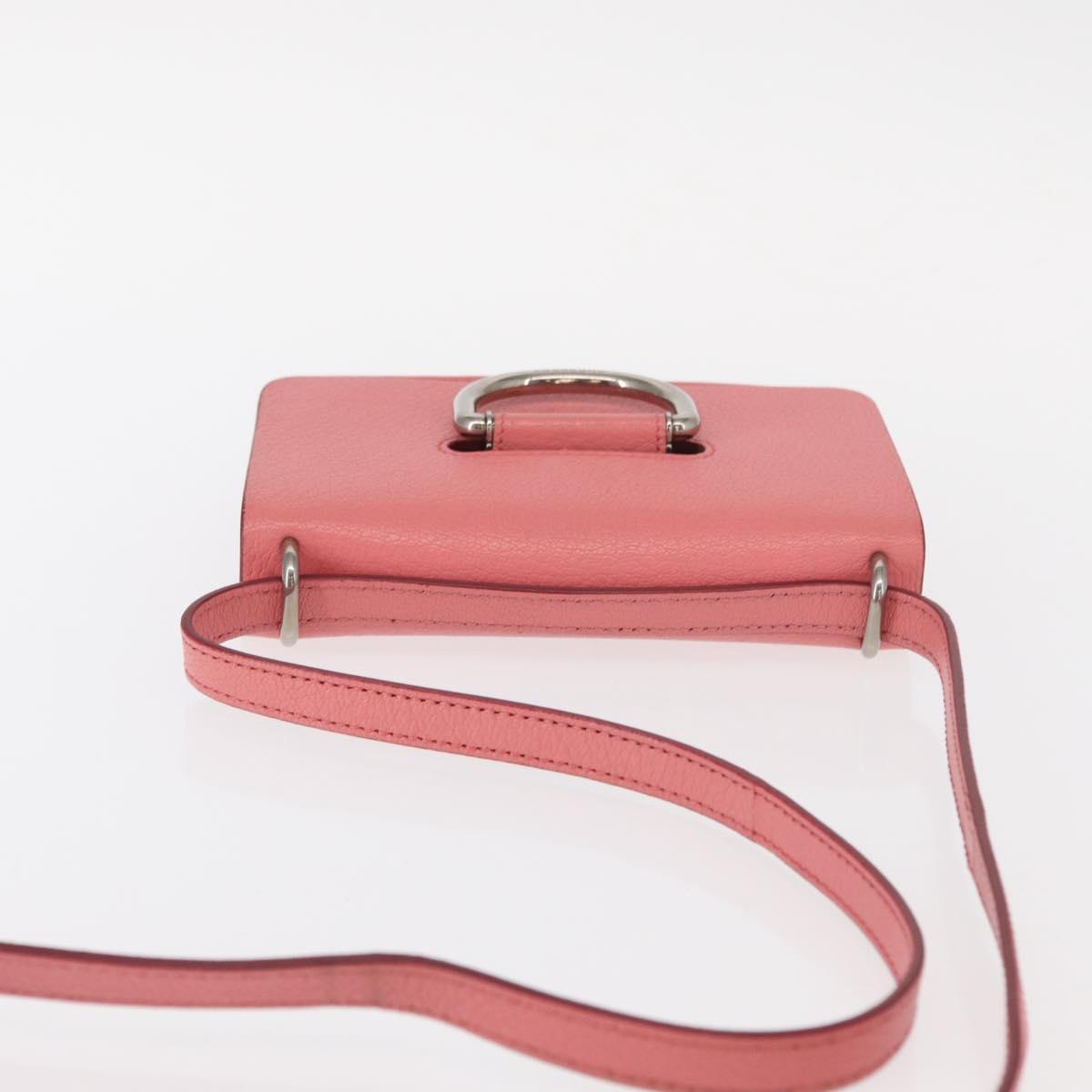 BURBERRY Shoulder Bag Leather Pink Gold Auth BA7701
