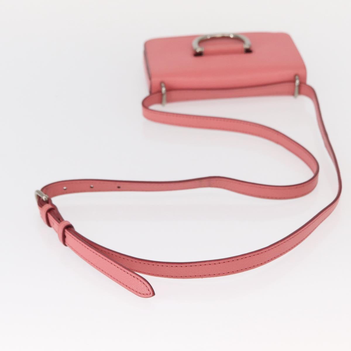BURBERRY Shoulder Bag Leather Pink Gold Auth BA7701