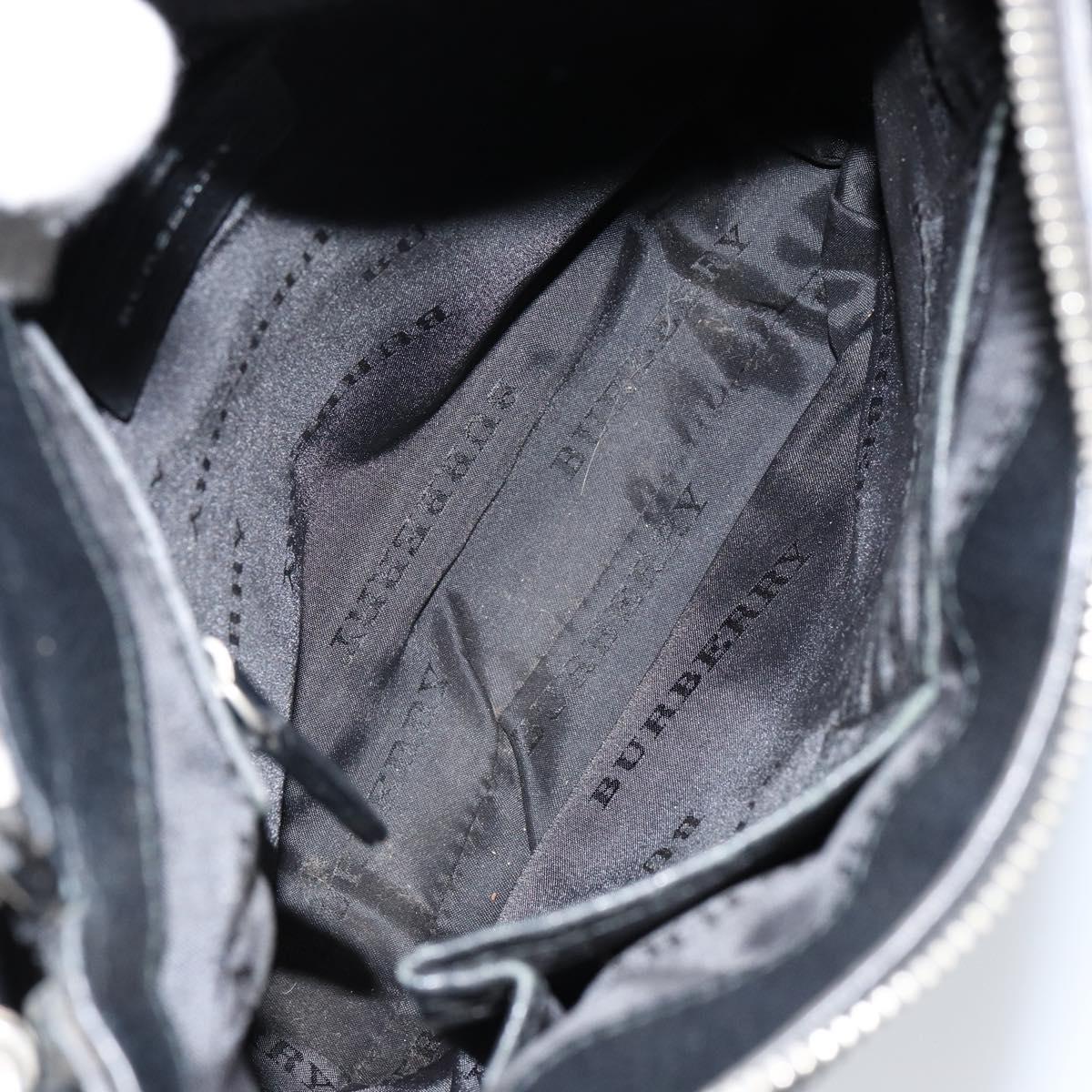 BURBERRY Shoulder Bag Canvas Leather Black Auth BA7705