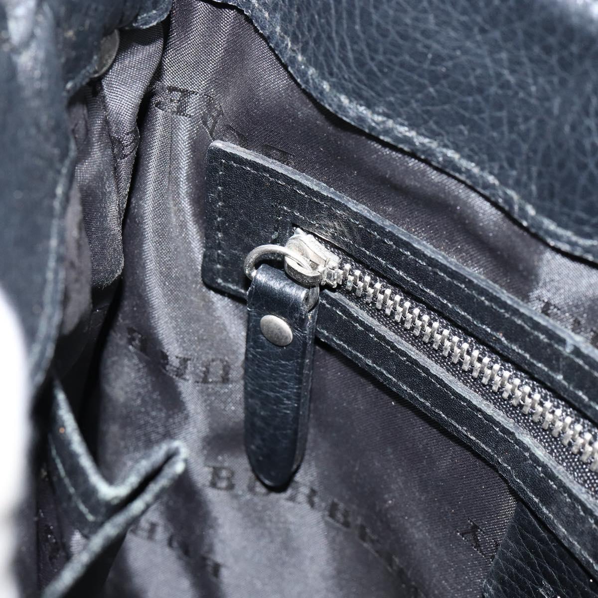 BURBERRY Shoulder Bag Canvas Leather Black Auth BA7705