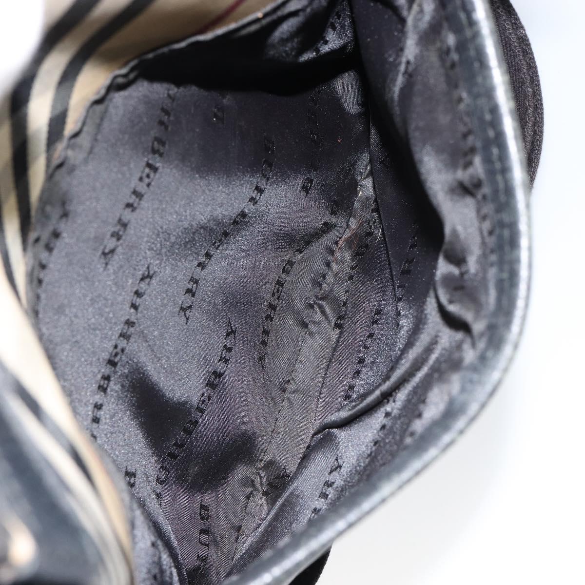 BURBERRY Shoulder Bag Canvas Leather Black Auth BA7705
