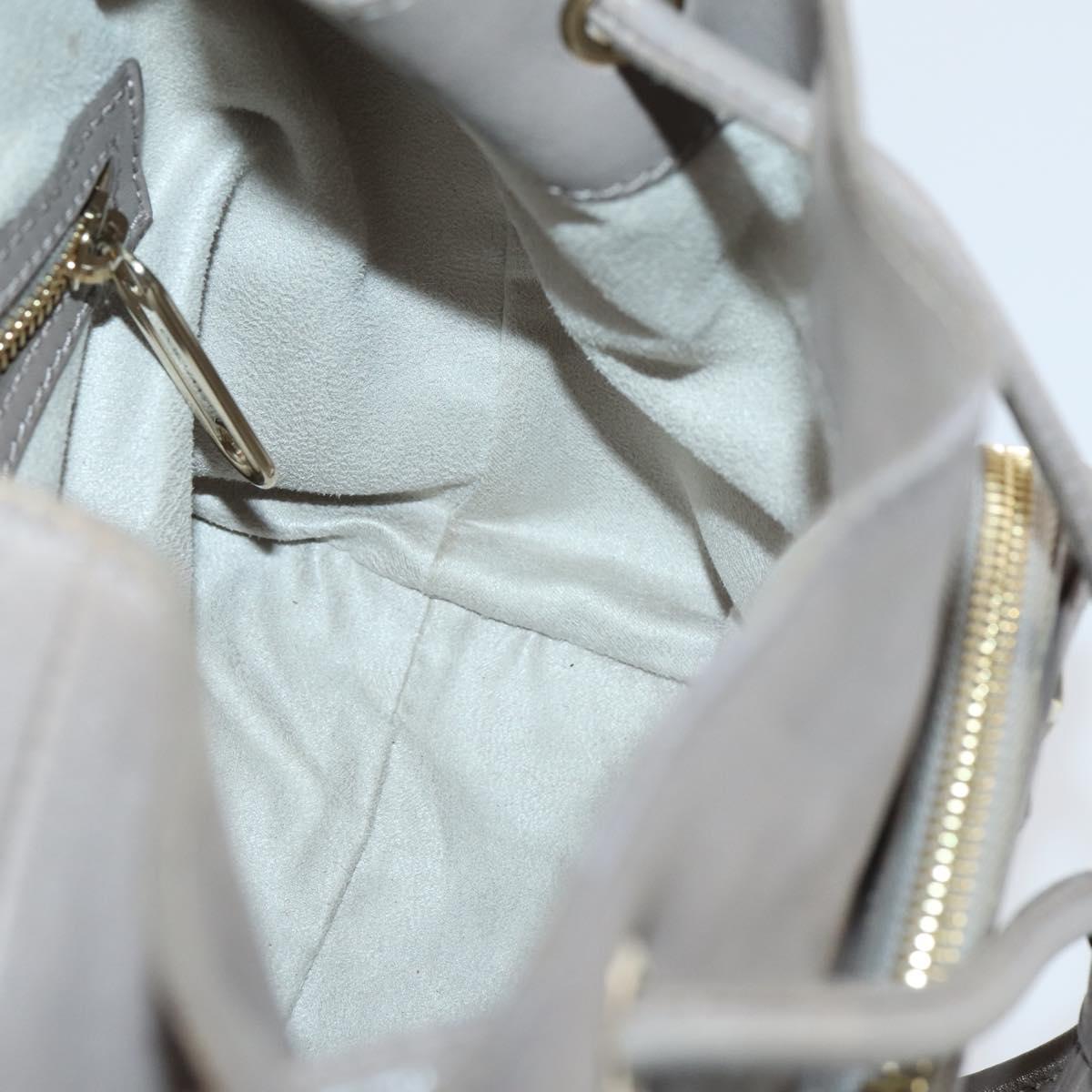 Jimmy Choo Studs Backpack Leather Beige Gold Auth BA7708