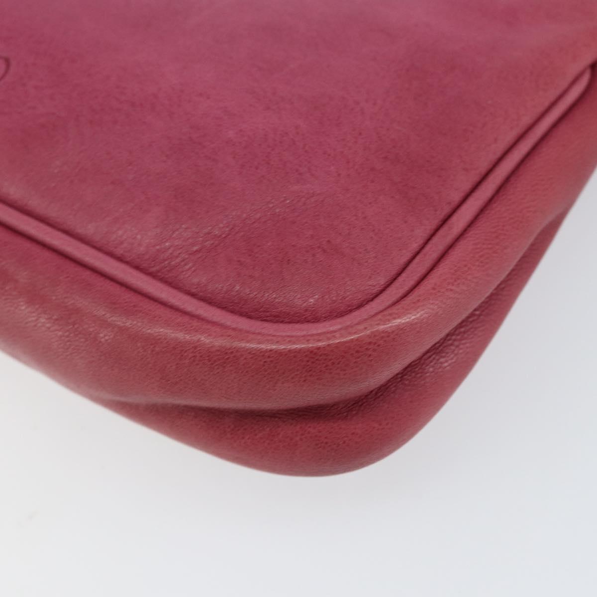 Jimmy Choo Studs Accessory Pouch Leather Pink Auth BA7709